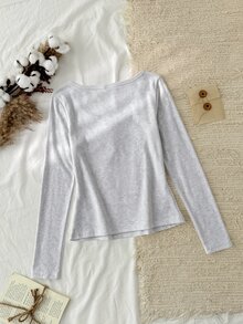 Tseoso 3-Pack Of Women's Solid Color Button Half-Front Long-Sleeved Casual T-Shirts - Multicolor - View 8