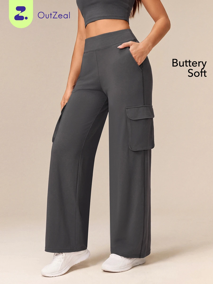 OutZeal Women Sports Pants Casual Studio Quick Dry High Waist Straight Leg Pants - Light Grey - View 1