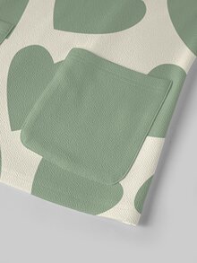 TaskEZ Casual Minimalist Green Heart Contrast Color Pattern Scrub Uniform Set - Multicolor - View 5