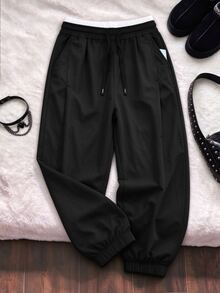 Celisse Women's Casual Sports Jogger Pants - Black - View 4