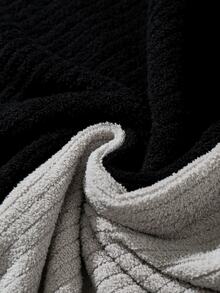 EverLounge Men's Autumn/Winter Minimalist Basic Fashion Jacquard Double-Sided Fleece Fabric Black & Light Grey Loungewear Top 2 Pieces Set - Multicolor - View 6