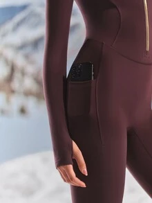 GLOWMODE Skiing Collection 28吋 Après Glow Butterfit 滑雪服，拇指孔袖口與側口袋設計，日常休閒秋冬滑雪穿著 - Volcanic Gray - 查看 4