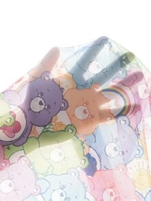 SHEIN X Care Bears 女款卡通印花短版長袖上衣 - 彩色 - 查看 9