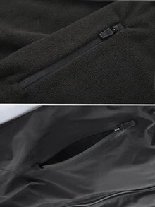 Men's Thermal Lined Thick Reversible Jacket, Casual Outdoor Sports Jacket, Autumn/Winter - Black - View 4