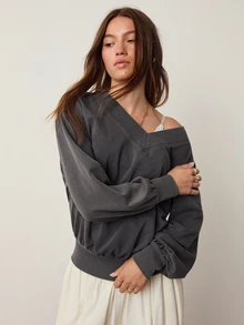 Willow Rêve Women's Solid Color Casual Versatile Daily Long Sleeve Sweater - Grey - View 4