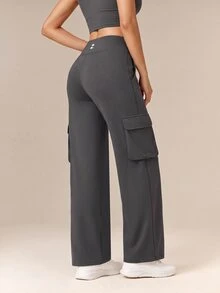 OutZeal Women Sports Pants Casual Studio Quick Dry High Waist Straight Leg Pants - Light Grey - View 6