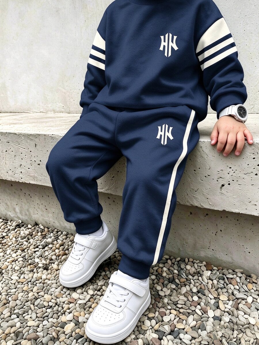 小男孩連帽衫與運動衫套裝 - 彩色 - 查看 1