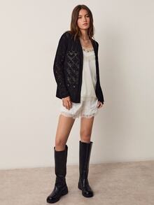 Willow Rêve Women's Casual Versatile Daily Wear Cardigan - Black - View 4