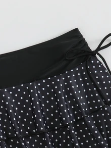 Livesso Women's Polka Dot Print Ruffle Hem Beach Vacation Swim Dress Skirt - Multicolor - View 6
