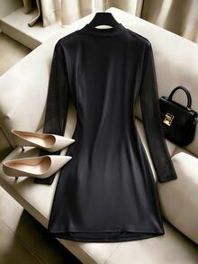 GlowEve Winter Women Short Dresses - Black - View 2