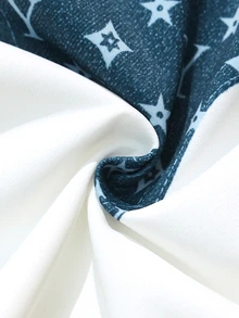 SHEIN 2件組男孩女孩秋冬可愛休閒運動百搭針織字母圖案長袖抓絨內裡運動衫運動褲套裝冬季服飾 - 彩色 - 查看 4