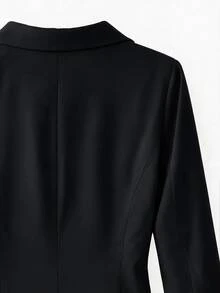 GlowEve CURVE Plus Size Women's Lace Embroidered Jacket And Pleated Skirt Suit 2 Pieces Set - Black - View 5