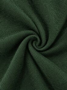 Trelyra Versatile Casual Commute Minimalist High-End High Neck Loose Pullover Sweater - Olive Green - View 7