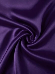 GlowEve CURVE 大尺碼秋季時尚休閒百搭緞面綴珠酒紅色上衣 - 紫色 - 查看 4