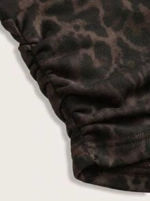 SHEIN EZwear 休閒極簡女款低腰緊身短褲，豹紋短褲 - 彩色 - 查看 4