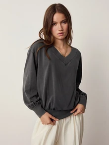 Willow Rêve Women's Solid Color Casual Versatile Daily Long Sleeve Sweater - Grey - View 5