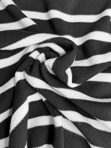 Lumivelle Women's Contrast Stripe Knit Co-Ord Set Crew Neck Sweater & Matching Pants Cozy Lounge Set - Dark Grey - View 9