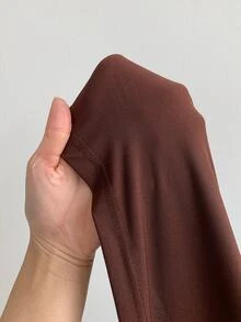 Feyla Women's Solid Color Tie-Front Cowl Neck Casual Party Summer Dress - Coffee Brown - View 7
