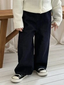Dazy Kids Young Girl) Casual Straight Leg Embroidered Denim Jeans, Autumn/Winter - Blue - View 2