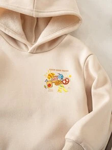 Cozy Pixies 男嬰童針織休閒極簡連帽抓絨衛衣與長褲2件套，適合秋冬，休閒時尚，百搭百用 - 彩色 - 查看 6