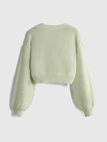 ROMWE Hippie Cottagecore Women's Bohemian Embroidery Cardigan,Long Sleeve Tops - Mint Green - View 2