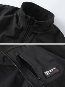 Men's Thermal Lined Thick Reversible Jacket, Casual Outdoor Sports Jacket, Autumn/Winter - Black - View 6