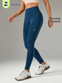 OutZeal Women Outdoor Leggings Workout Gym Yoga UV Protection Tummy Control With Pockets - Royal Blue - View 1