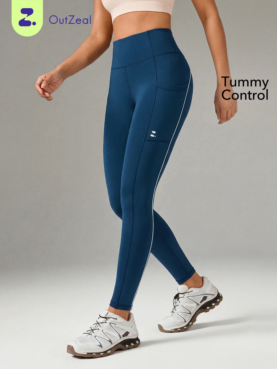 OutZeal Women Outdoor Leggings Workout Gym Yoga UV Protection Tummy Control With Pockets - Royal Blue - View 1
