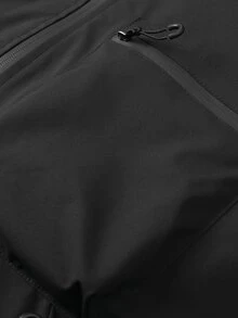 Manfinity Homme Men's Waterproof Hooded Sports Outdoor Jacket, Thermal Lined, Autumn/Winter - Black - View 5