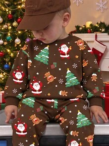 Young Boy Casual Versatile Solid Color Long Sleeve Crew Neck Sweatshirt - Multicolor - View 2
