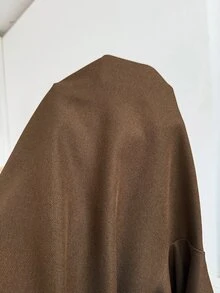 Shapeblank بنطلون نسائي مقاس كبير خريف/شتاء كاجوال بقصة واسعة وقصيرة – مريح، فضفاض، أساسي يومي، بني، خصر مطاطي، ملابس خريفية، قطعة سفلية - بني - مشاهدة 8