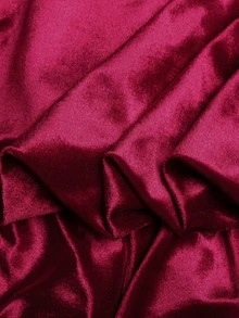 SHEIN Tween女孩秋冬四季通用酒紅色天鵝絨3D蝴蝶結裝飾收腰抓皺大裙擺公主背心洋裝，適合派對、聚會、日常、萬聖節、聖誕節 - 紅色 - 查看 15