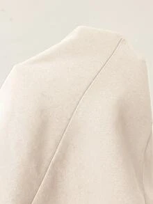 SHEIN PETITE Elegant Suits Two Pieces Outfits,Single-Button Blazer Set And Suit Pants,Autumn Office Business Corporate Attire For Commuting ,Petite Women - Apricot - View 8