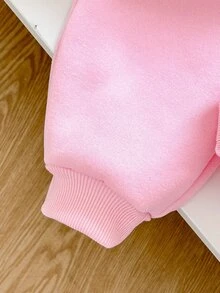 Cozy Pixies 女嬰休閒半拉鍊立領運動衫與慢跑褲兩件套，紐約字母圖案長袖套頭上衣運動褲套裝 - 彩色 - 查看 7
