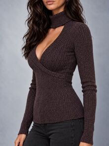 LUMIGAL Winter Women Sweaters - Burgundy - View 5