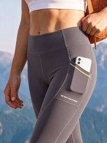 In My Nature Women's Pocket Tight Leggings - Dark Grey - View 4