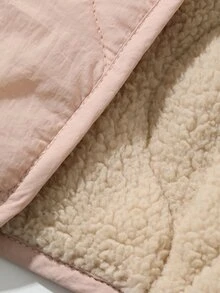 DAZY Women's Loose Pink Casual Padded Coat With Stitching Decor - Pink - View 9
