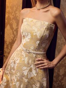 MOTF Soiréza WOMEN'S AUTUMN/WINTER OCCASION WEAR STRAPLESS A-LINE DRESS - Multicolor - View 3