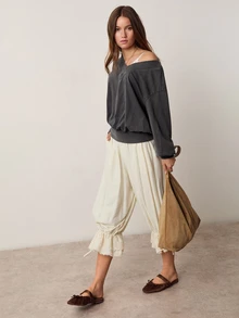 Willow Rêve Women's Solid Color Casual Versatile Daily Long Sleeve Sweater - Grey - View 7