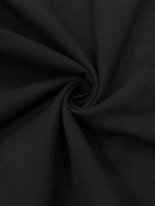 SHEIN LUNE CURVE 大尺碼女款秋冬時尚休閒日常百搭可追溯棉質黑色寬腿長褲 - 黑色 - 查看 8
