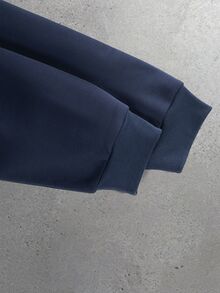 Manfinity Roghcode 男士字母印花休閒日常連帽衫 - 藍色 - 查看 5