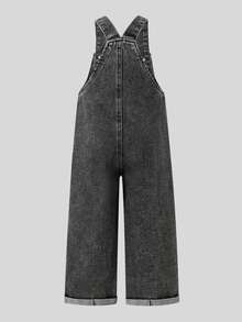 Boys' Solid Color One-Piece Long Pants, Front Pocket Decoration, Simple & Fashionable, Suitable For Spring And Autumn, Perfect For Daily Outings, Adding More Options To Baby's Wardrobe - Black - View 2