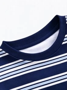 青少年女孩秋冬回歸基礎款純色百褶不對稱領長袖套頭衫 - 白色 - 查看 4