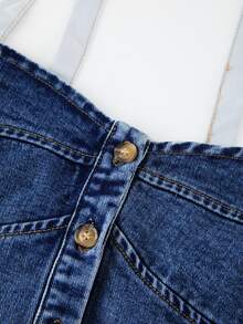 GlowEve CURVE Winter Casual Strap Pocket Button Denim Dark Blue Daily Wear Denim Jumpsuit - Blue - View 7
