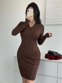Feyla Women's Solid Color Casual Daily Summer Travel Dress - Brown - View 4