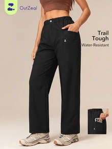 OutZeal Women Outdoor Pants Hiking Camping Water-Resistant Stretch Slim-Fit Pants - Black - View 1