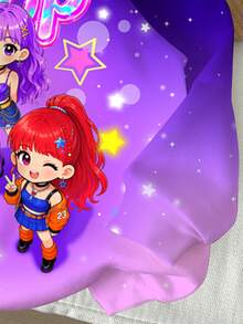 女童休閒可愛卡通少女團 K-Pop 超級巨星亮星紮染加厚柔軟秋冬款 - 彩色 - 查看 4