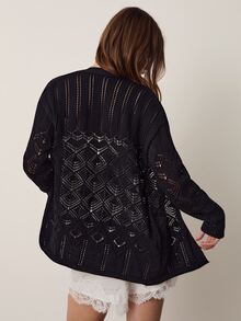 Willow Rêve Women's Casual Versatile Daily Wear Cardigan - Black - View 2