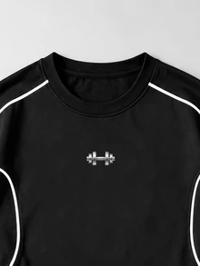 Men's Sports T-Shirt, Casual Running Tank Top - Black - View 5