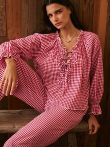 Lullawish Women's Bohemian Casual Vacation Romantic Pajama Set - Multicolor - View 5